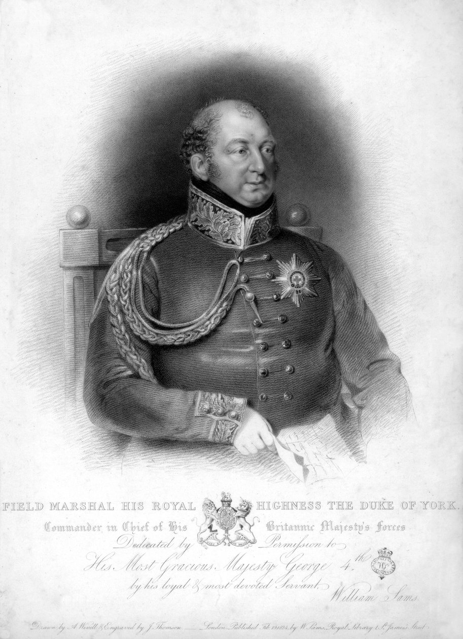 Feltmarskalk prins Frederick, hertug av York og Albany 1763-1827, 1800-tallet. av J. Thomson