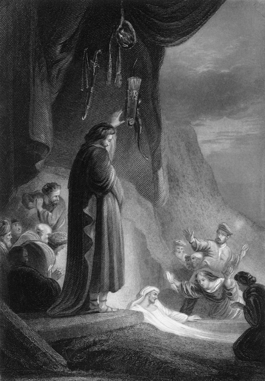 Han ropte med høy stemme, Lasarus, kom frem, 1800-tallet. av J. Thomson