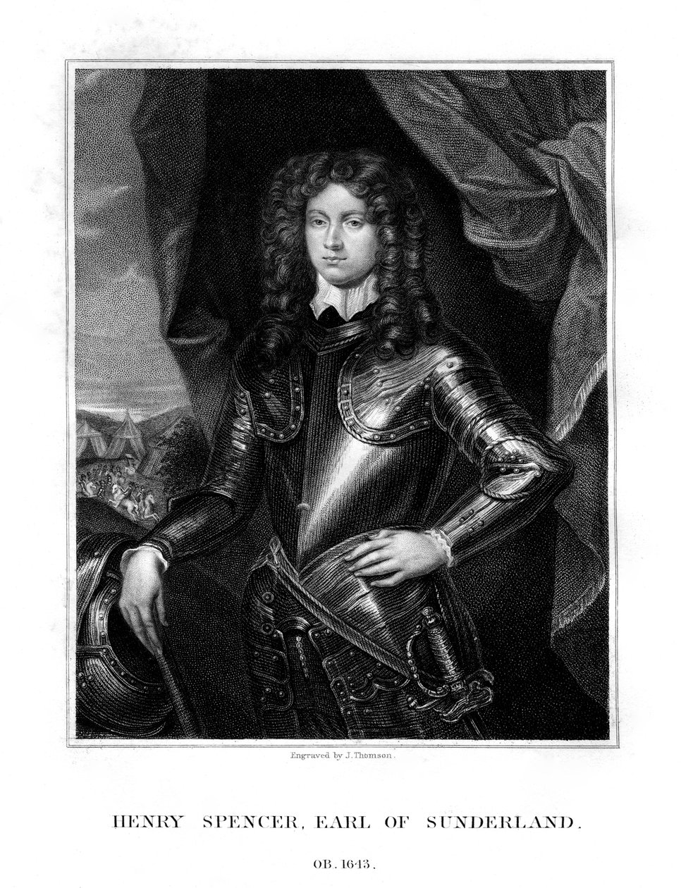 Henry Spencer, 1. jarl av Sunderland, engelsk soldat, 1823. av J. Thomson