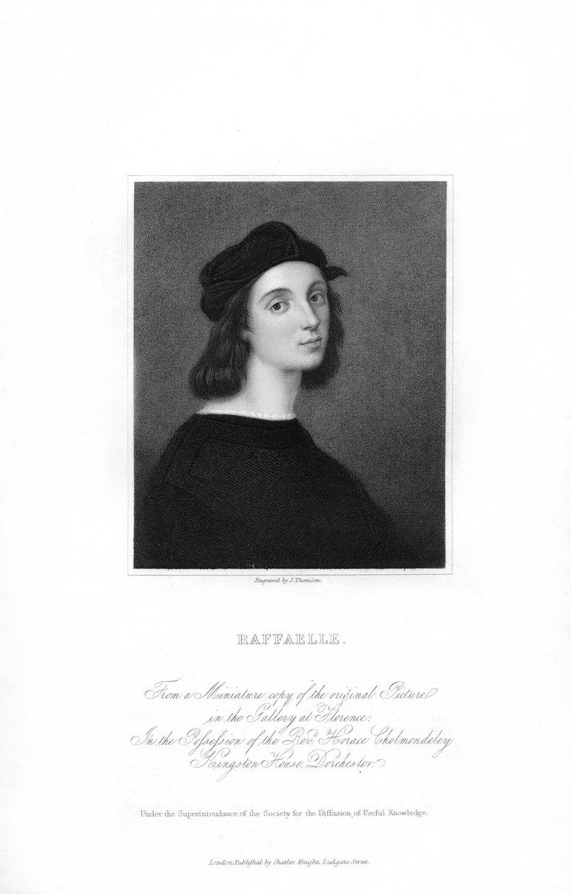 Raphael, italiensk renessansekunstner, c1836. av J. Thomson