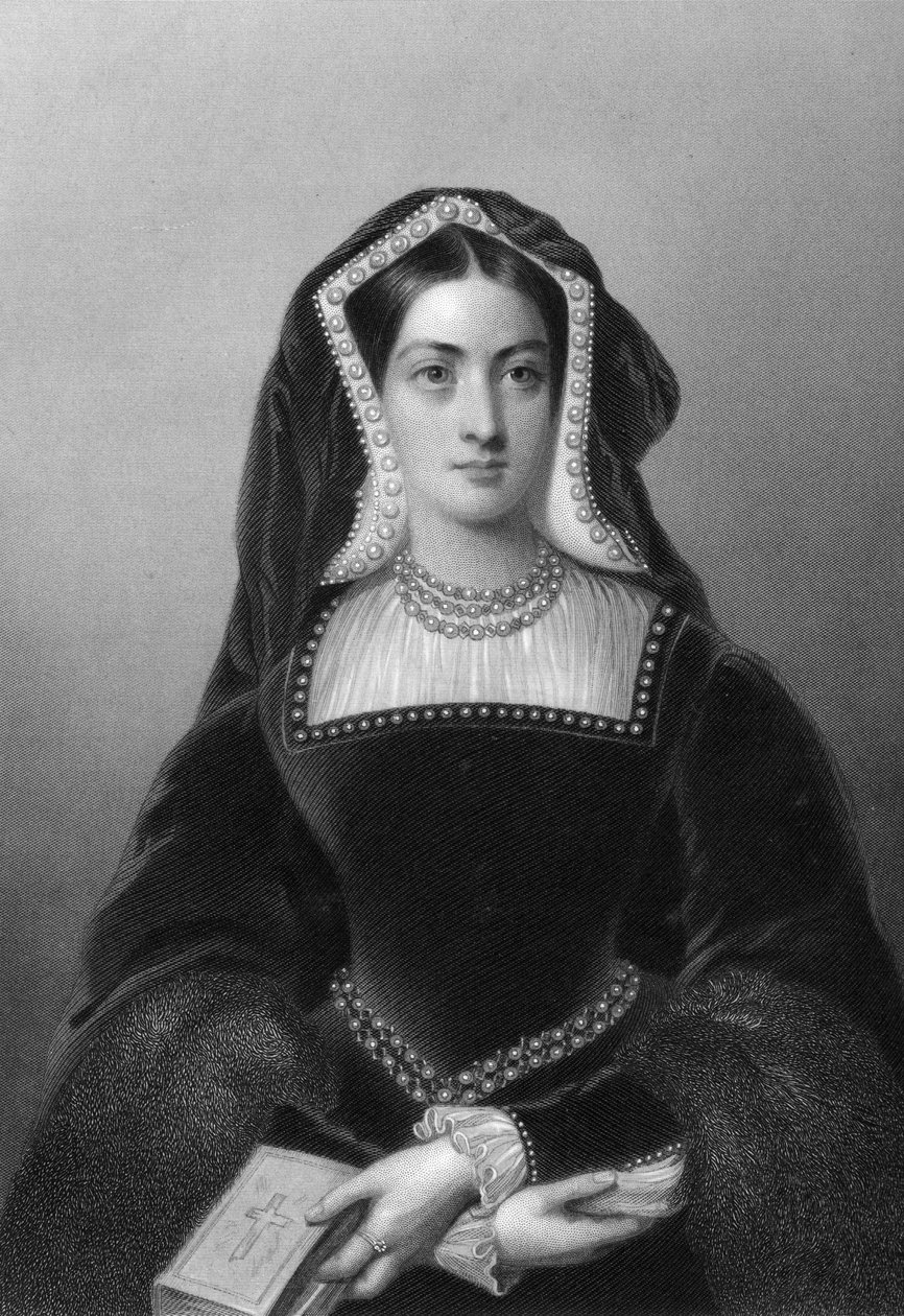 Katarina av Aragon 1485-1536, den første konen til kong Henry VIII, 1851. av J. W. Knight