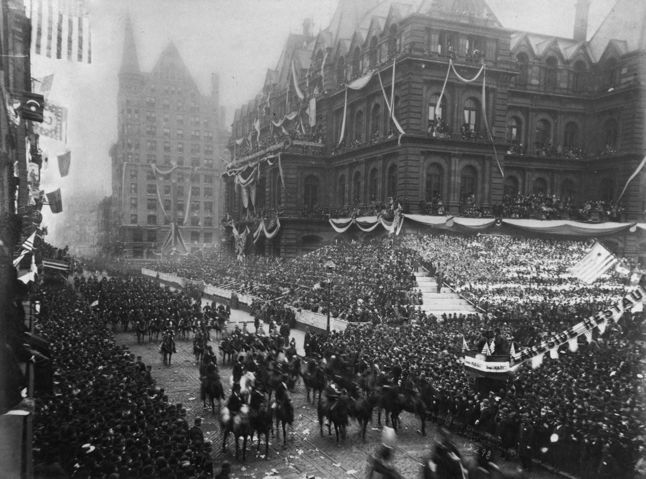 Innvielsesseremonier på Adams Street, Chicago, for verdens colombianske utstilling, 1892 av J. W. Taylor