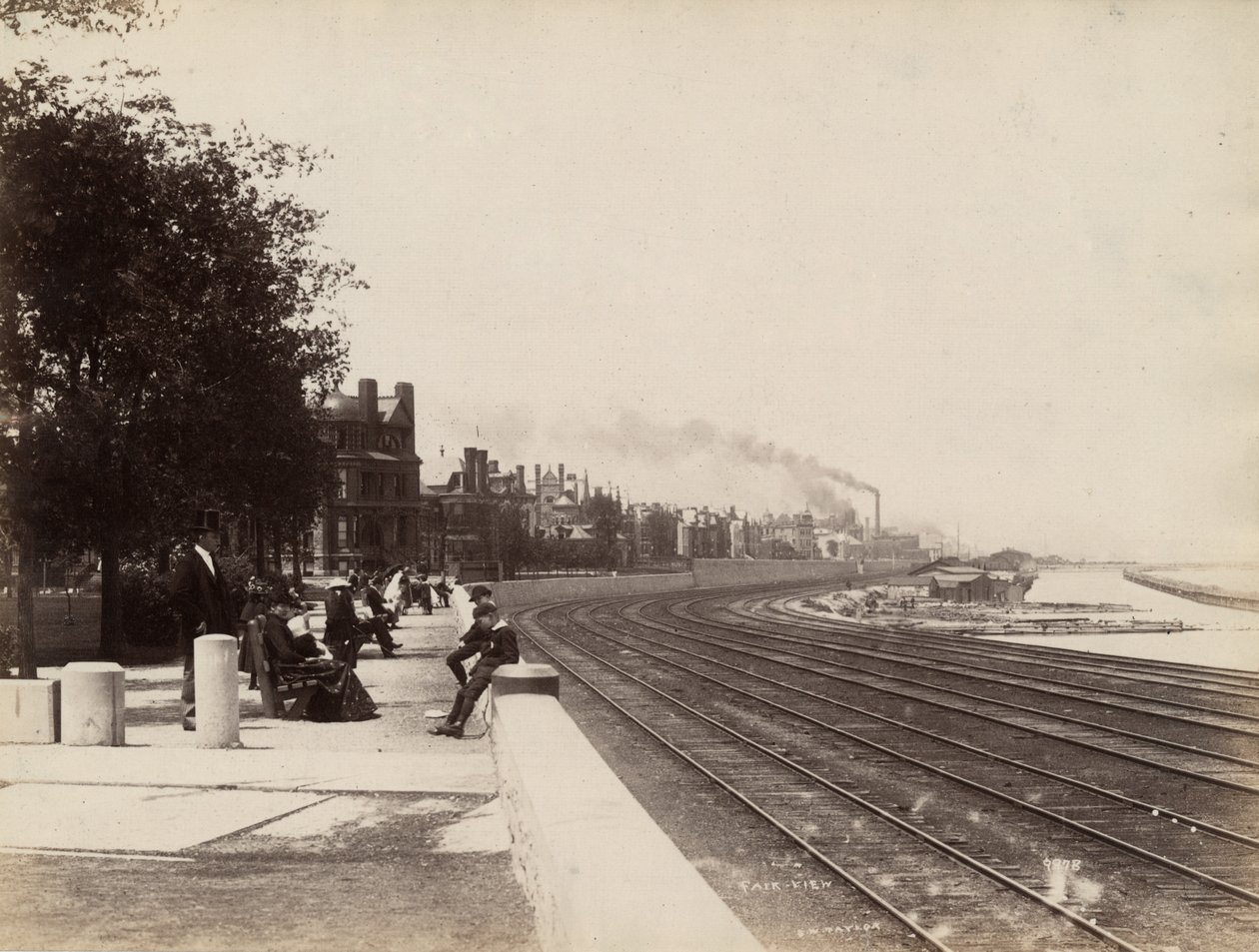 Utsikt over 35th Street ser nordover, Chicago, ca. 1888 av J. W. Taylor