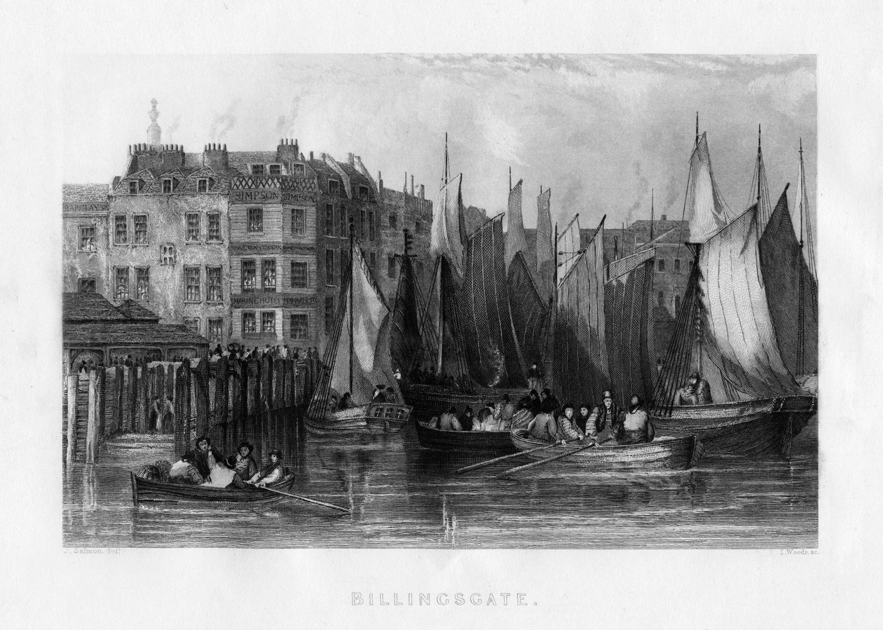 Billingsgate, London, 1800-tallet. av J. Woods