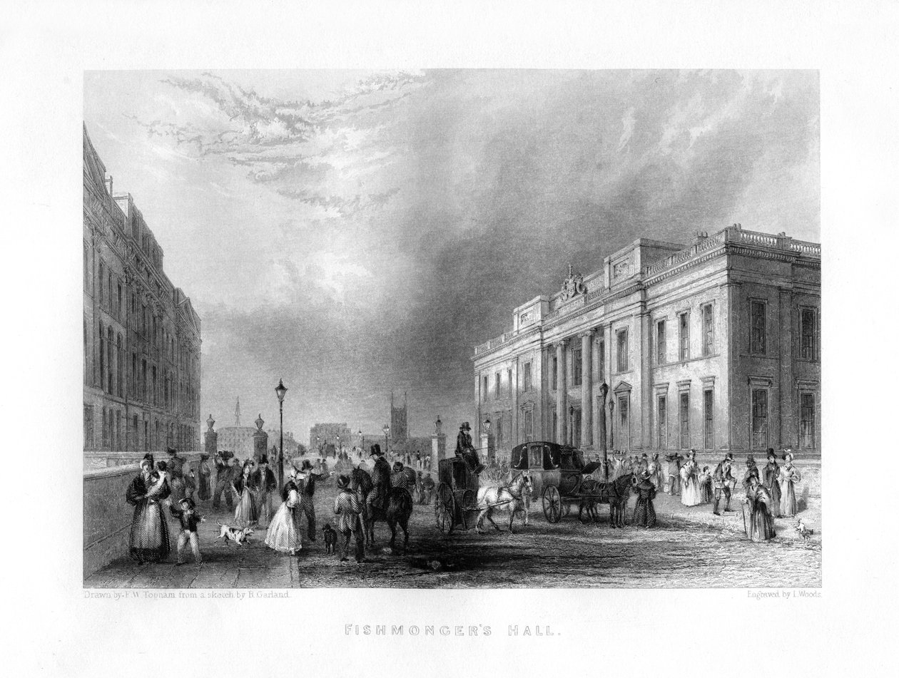 Fishmongers Hall, London, 1800-tallet. av J. Woods