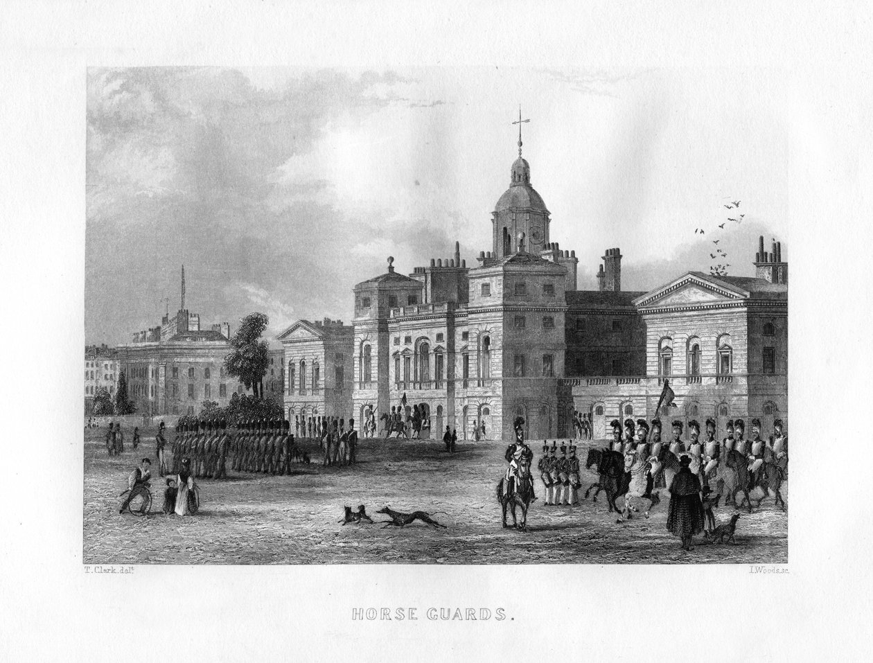 Horse Guards, London, 1800-tallet. av J. Woods