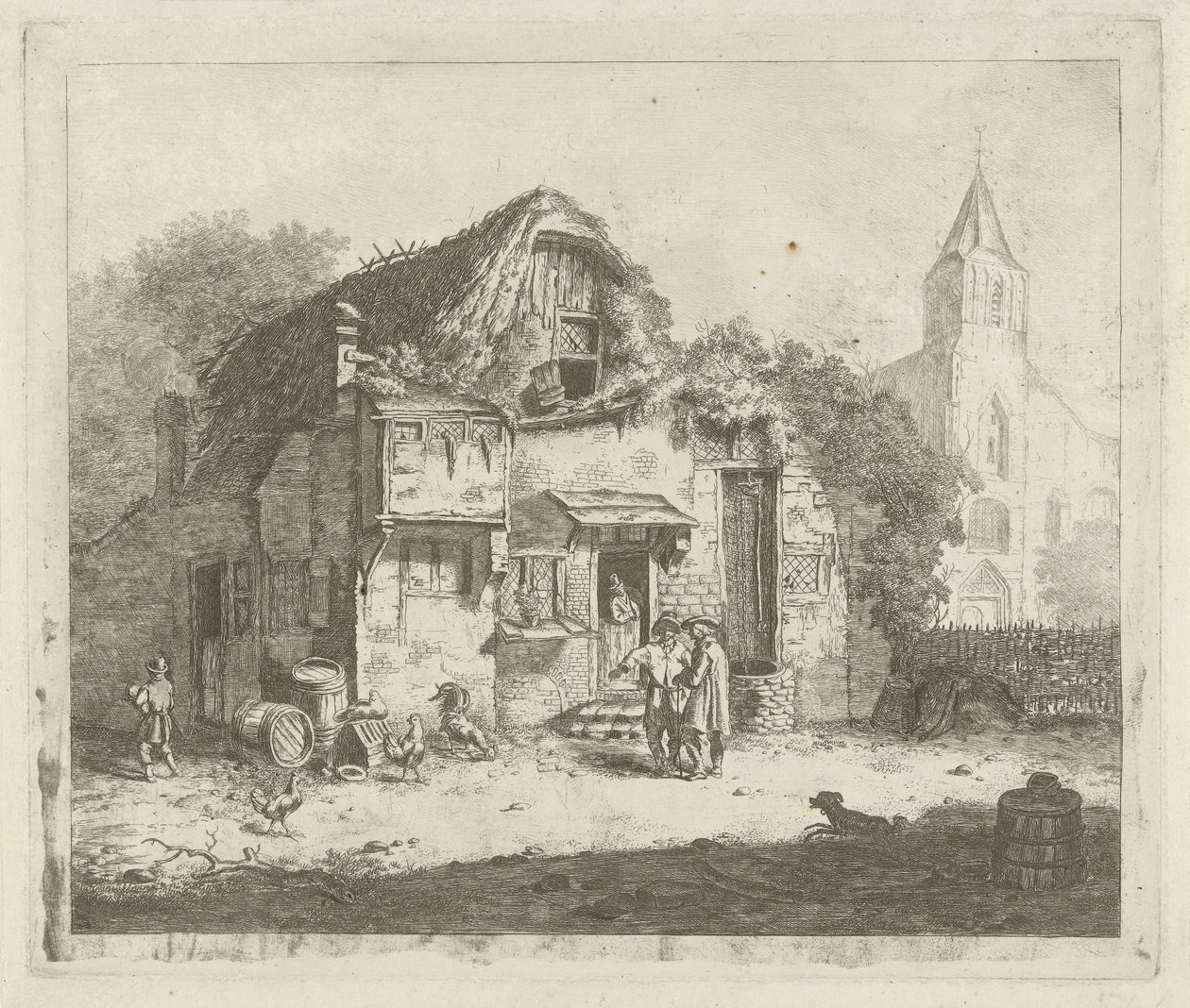 Gård nær en kirke av Jabes Heenck