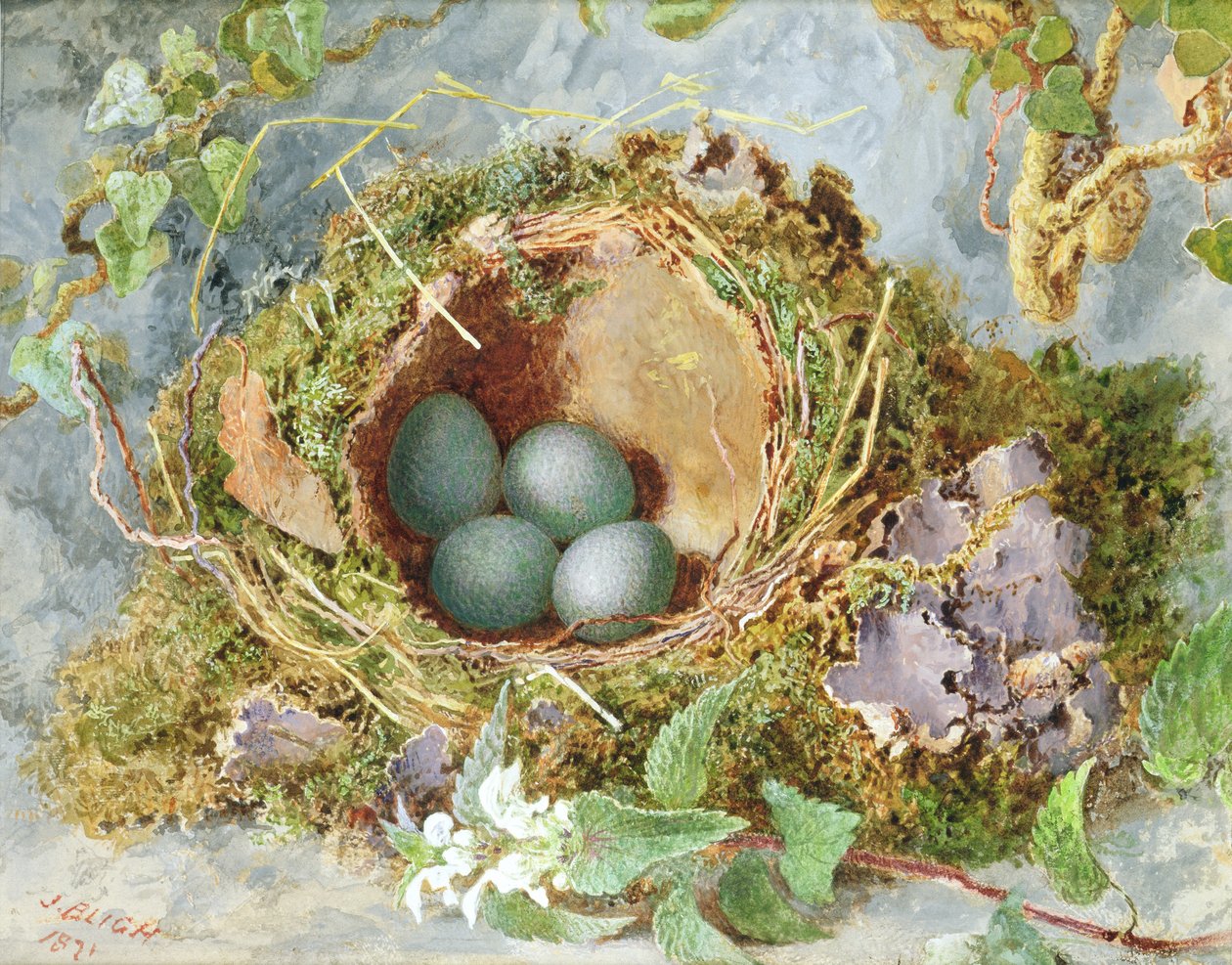 A Nest of Eggs, 1871 (se 215284 for par) av Jabez Bligh