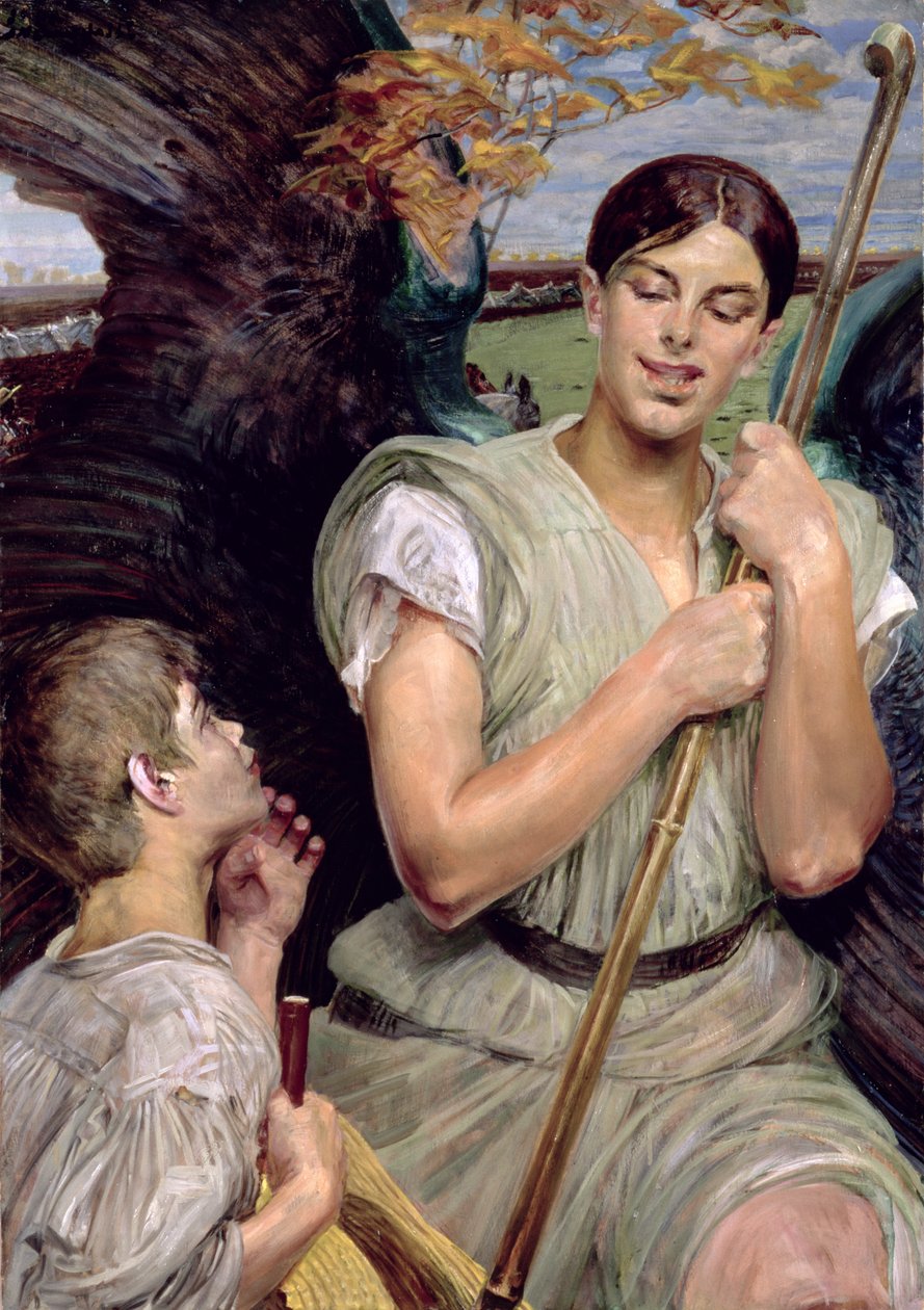Angel and Shepherd Boy, 1911 av Jacek Malczewski