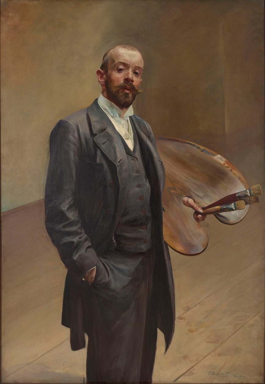 Selvportrett med palett av Jacek Malczewski