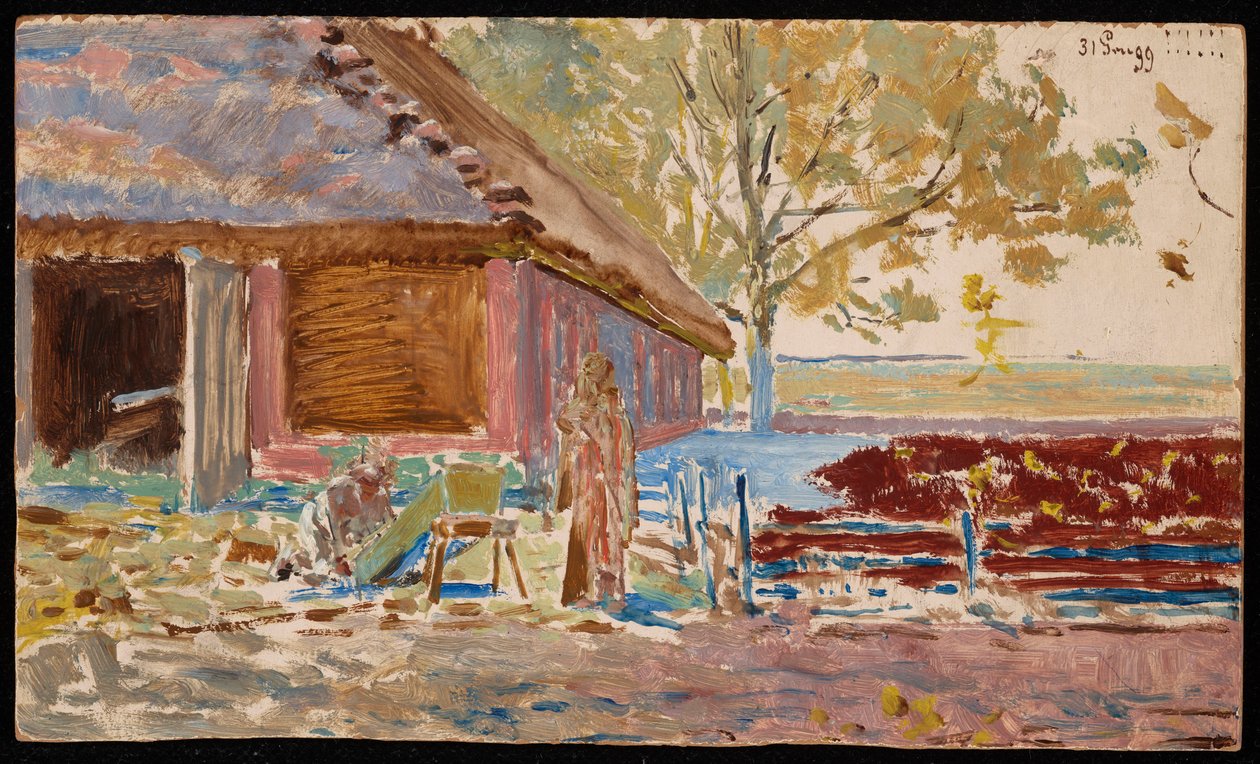 Århundrets slutt - 31. desember 1899, landskap med en kiste av Jacek Malczewski