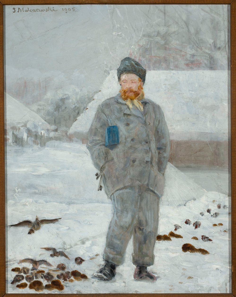 Portrett av Adolf Dygasiński med fugler av Jacek Malczewski