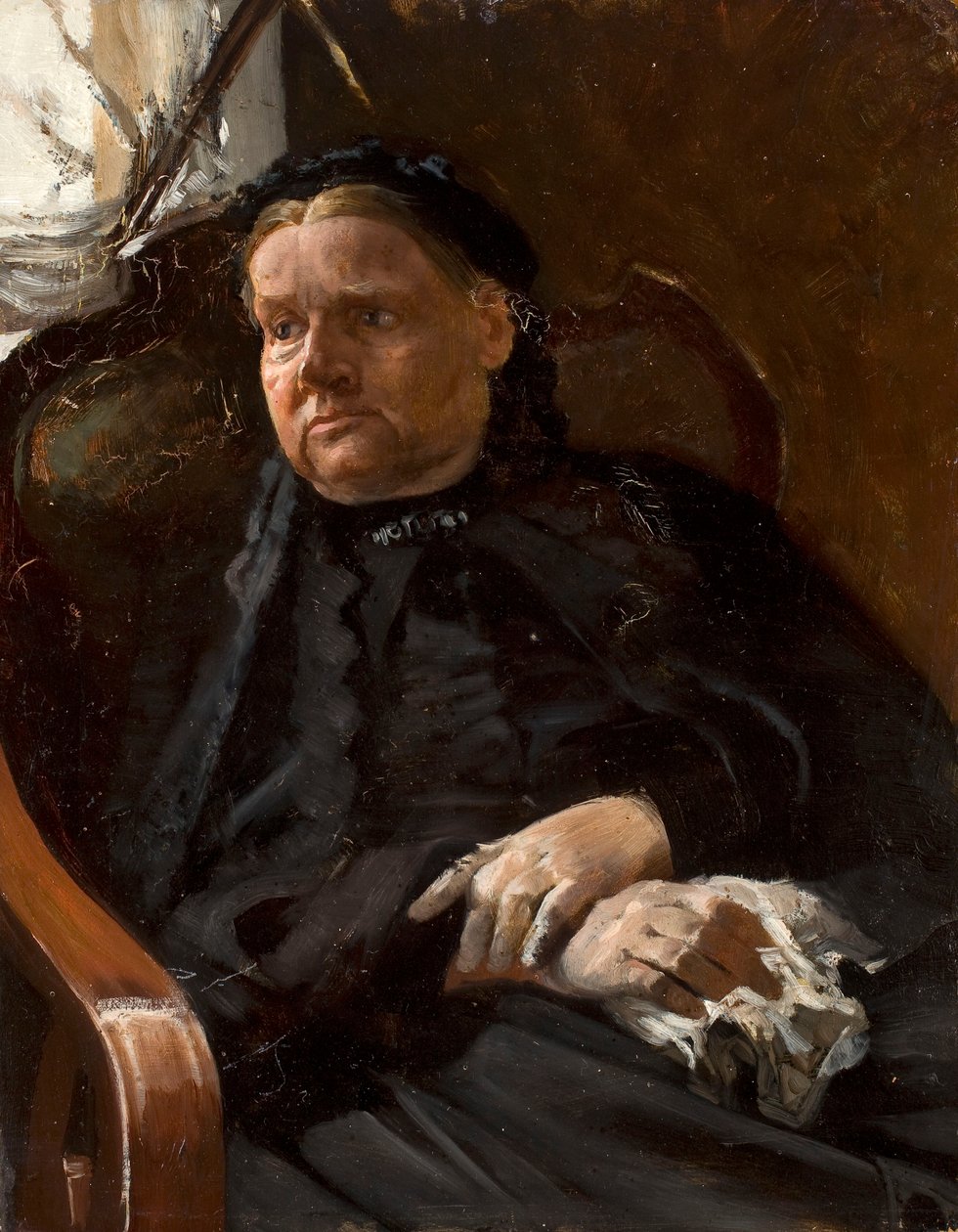 Portrett av kunstnerens mor av Jacek Malczewski