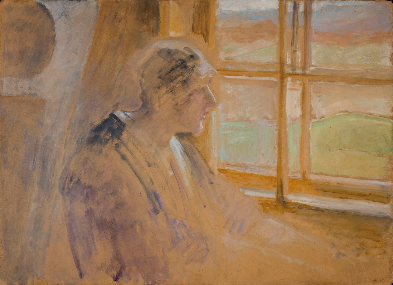 Skisse av en kvinneskikkelse ved et vindu av Jacek Malczewski