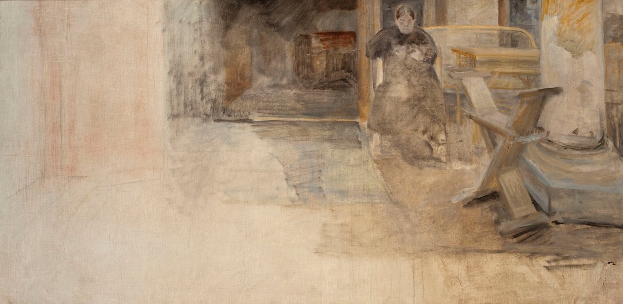 Interiør med kunstnerens søster, skisse av Jacek Malczewski