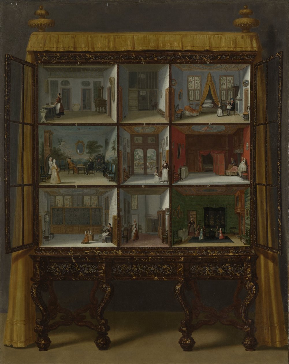 Dollshouse of Petronella Oortman, c.1710 olje på lerret av Jacob Appel