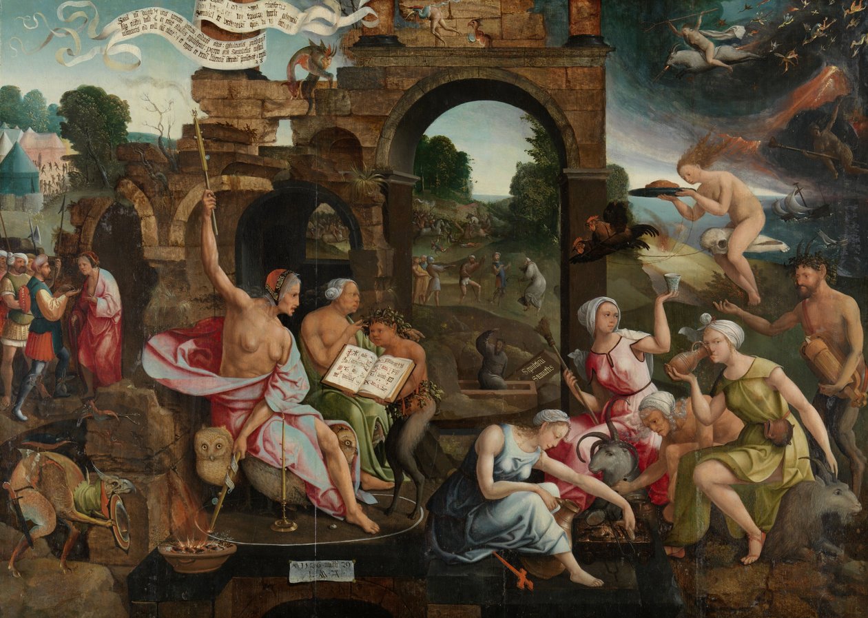 Saul og heksen fra Endor, 1526 av Jacob Cornelisz van Oostsanen
