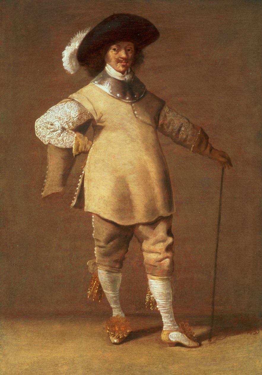 En kavaler som står i et interiør, 1635 av Jacob Fransz van der Merck