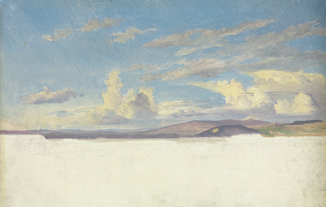 Cloud Study, ca. 1830 (wc på papir på kort) av Jacob Gensler