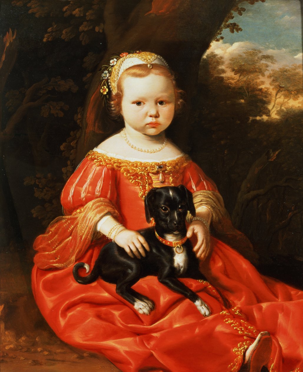 Portrett av en jente med en hund av Jacob Gerritsz Cuyp