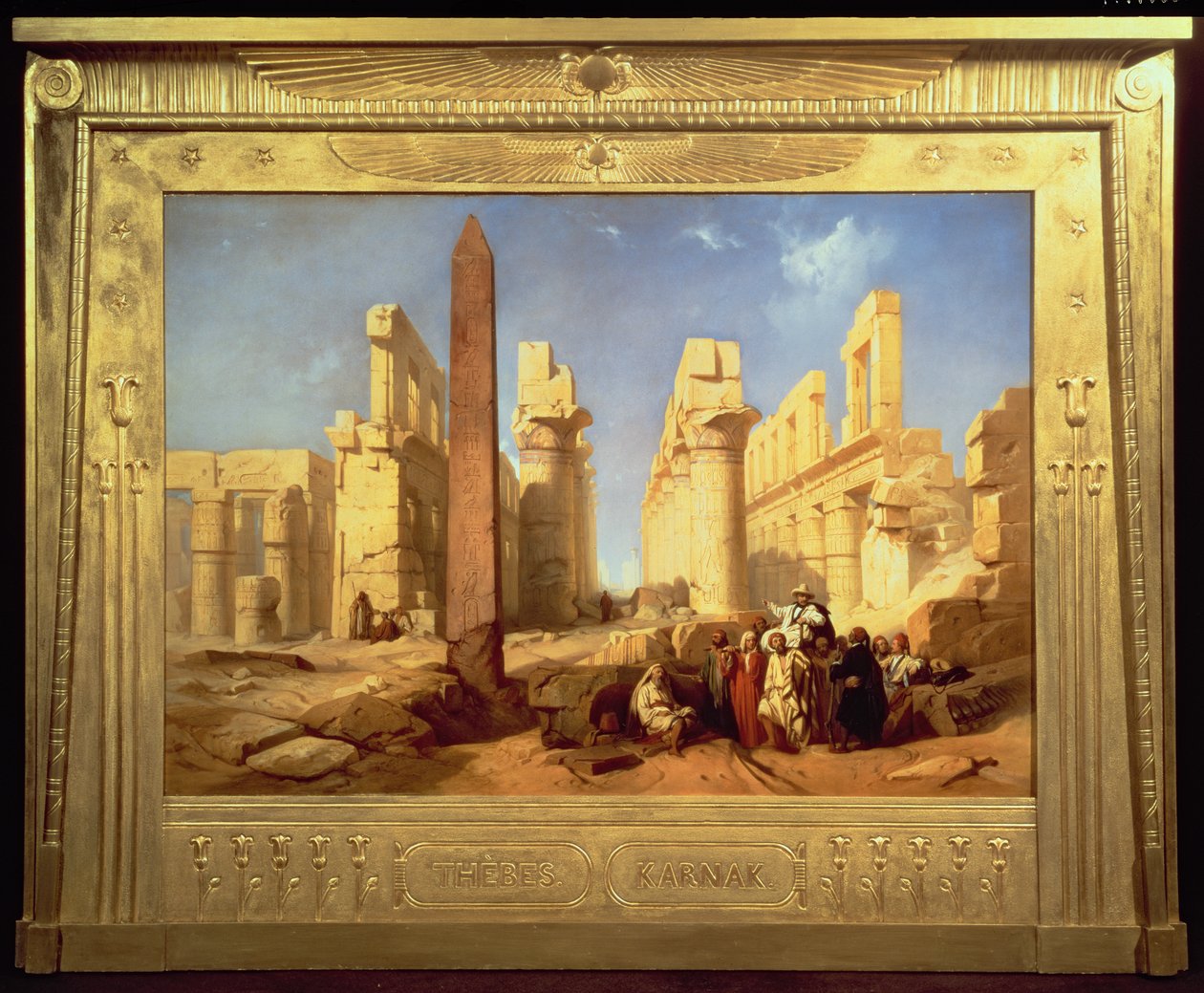 Ruinene av palasset i Karnak i Theben, 1856 (panel) av Jacob Jacobs