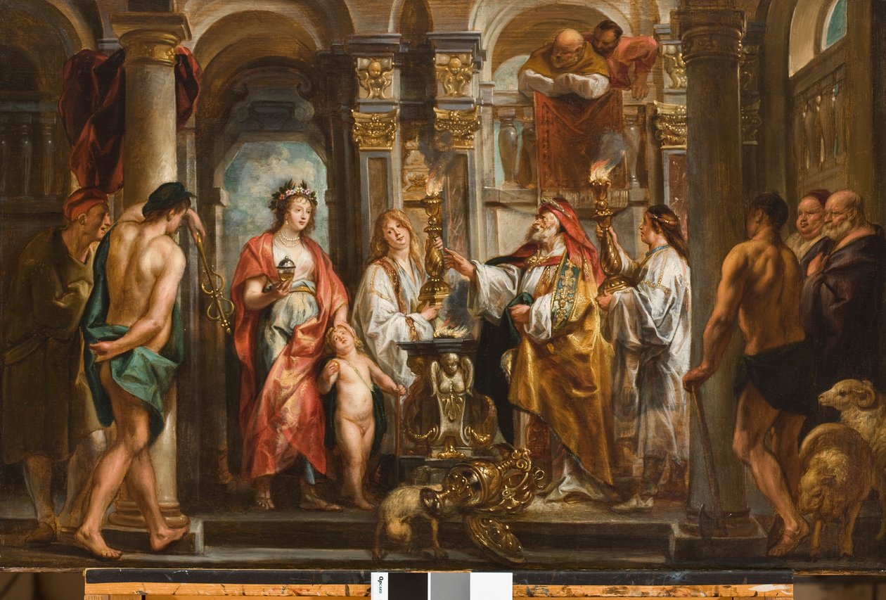 Et Oracle (Thetis og Achilles Before the Oracle) før 1643 (olje på panel overført til masonitt) av Jacob Jordaens