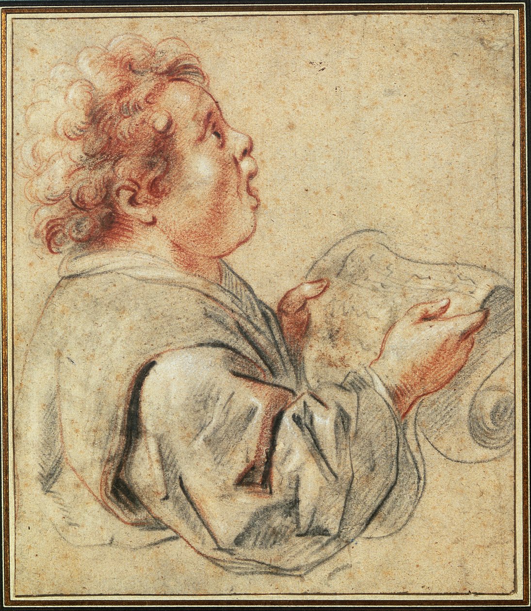 Korist (kritt på papir) av Jacob Jordaens