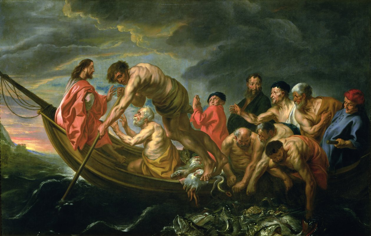 The Miraculous Draft of Fishes, ca. 1640 av Jacob Jordaens