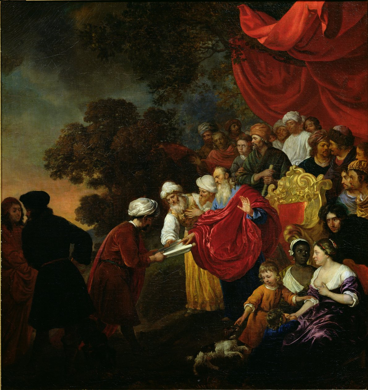 Serubabel viser en plan for Jerusalem til Kyros av Jacob or Jacques van Loo