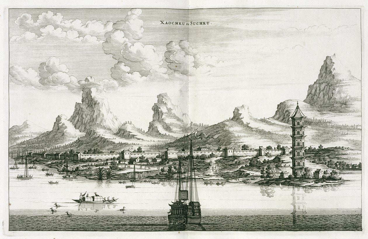 Xaocheu eller Sucheu, fra en beretning om en nederlandsk ambassade til Kina, 1665 av Jacob van Meurs