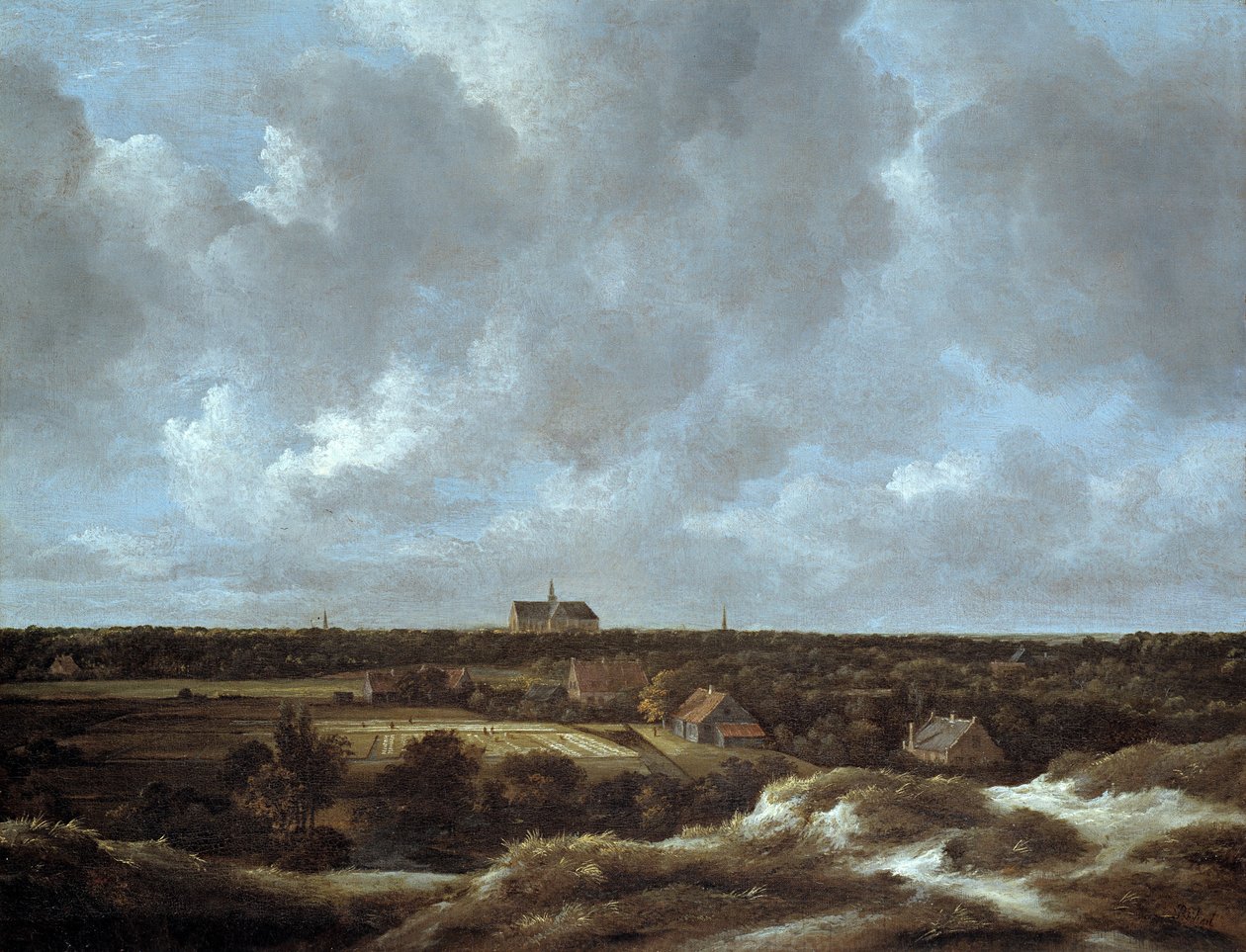 En utsikt over Haarlem og blekingsfelt av Jacob van Ruisdael
