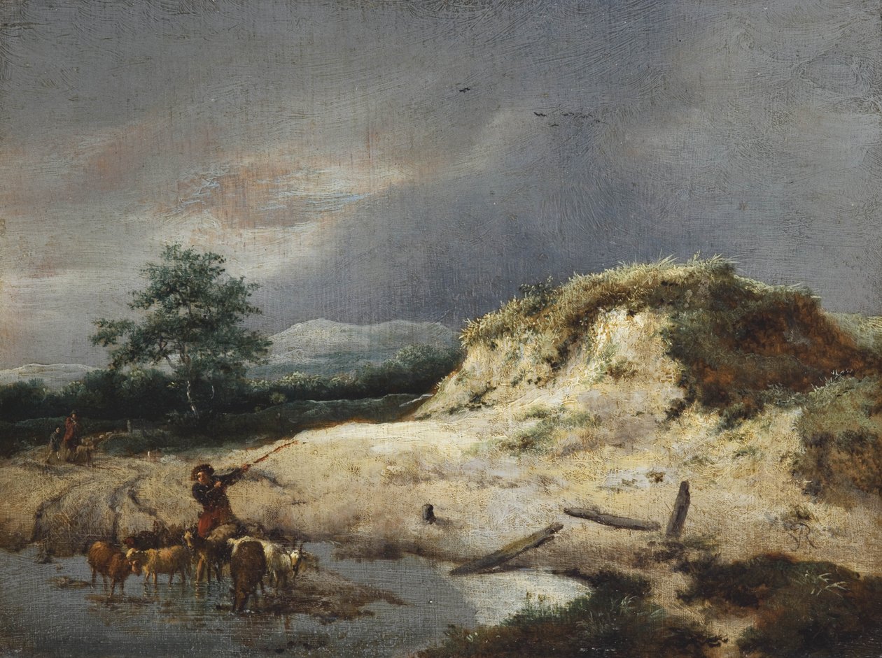 Dunelandskap med hyrde og flokken hans av Jacob van Ruisdael
