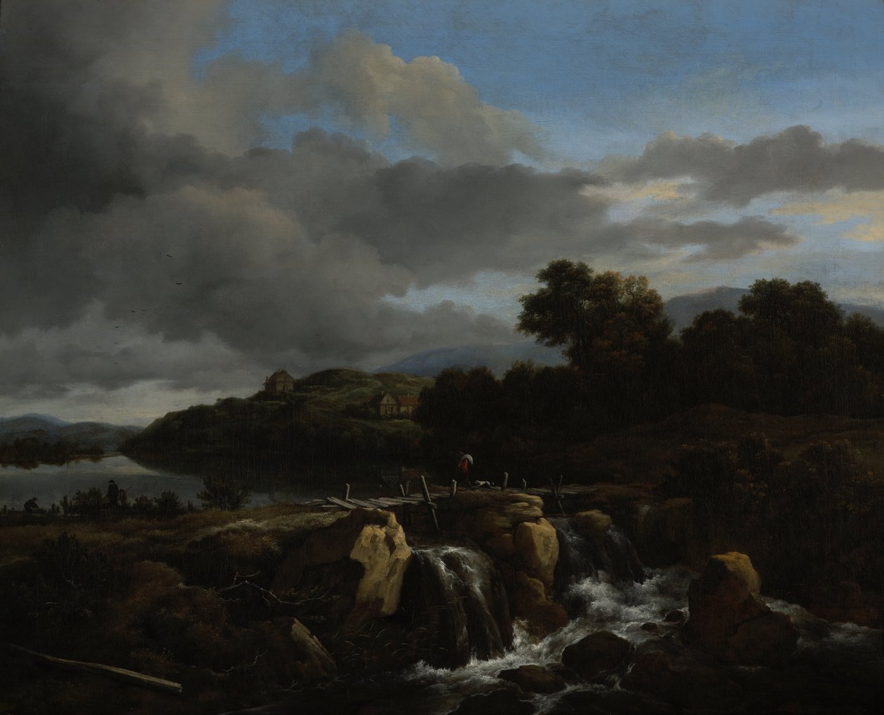 Landskap med kaskade av Jacob van Ruisdael