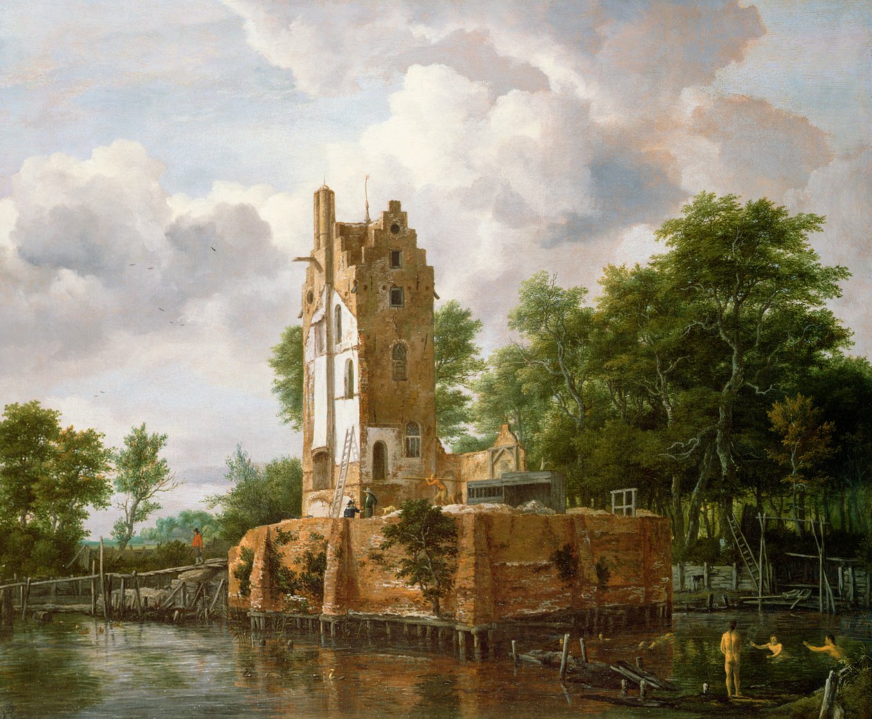 Utsikt over Kostverloren slott på Amstel av Jacob van Ruisdael