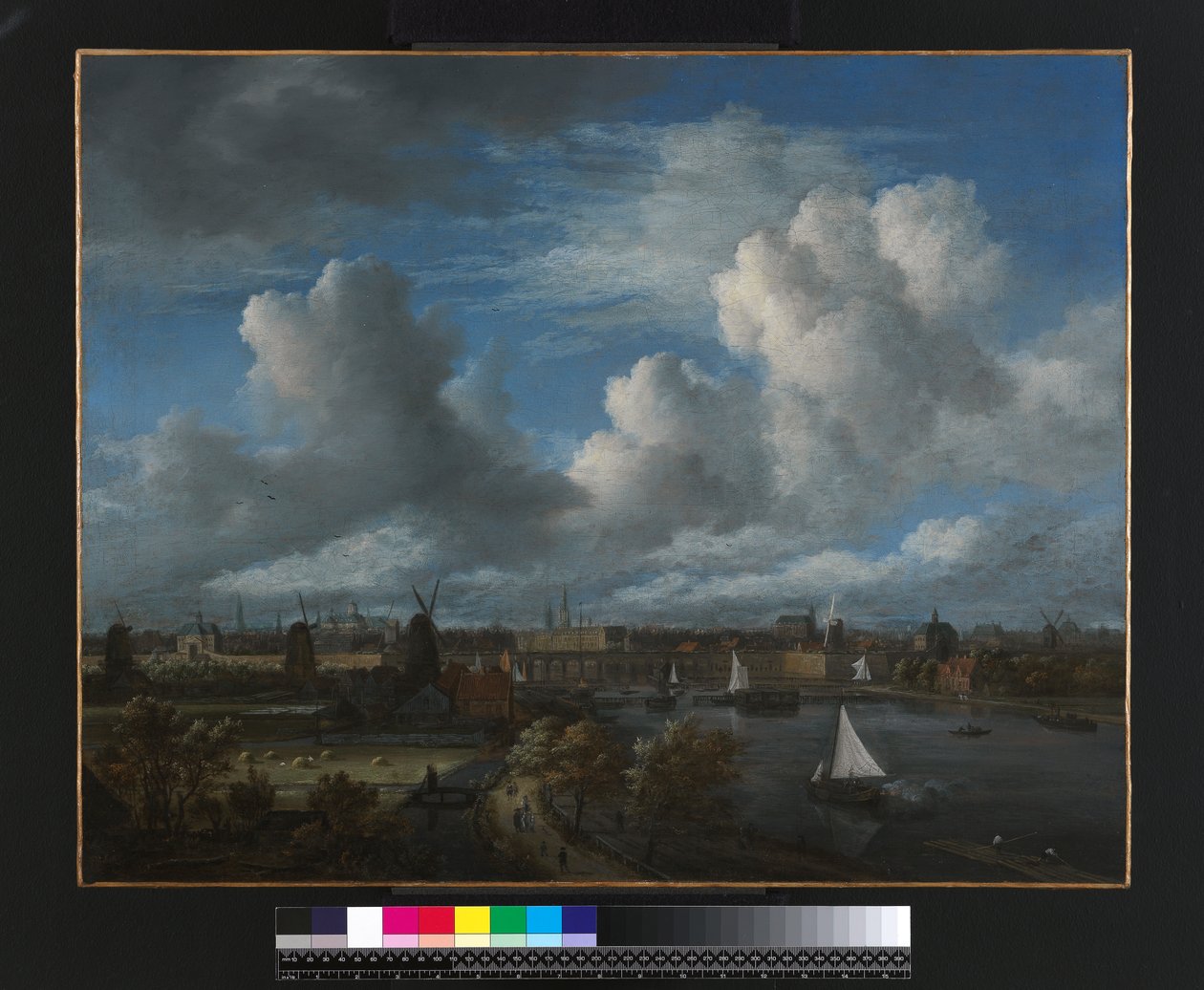 Utsikt over Amstel mot Amsterdam, ca. 1675-70 av Jacob van Ruisdael