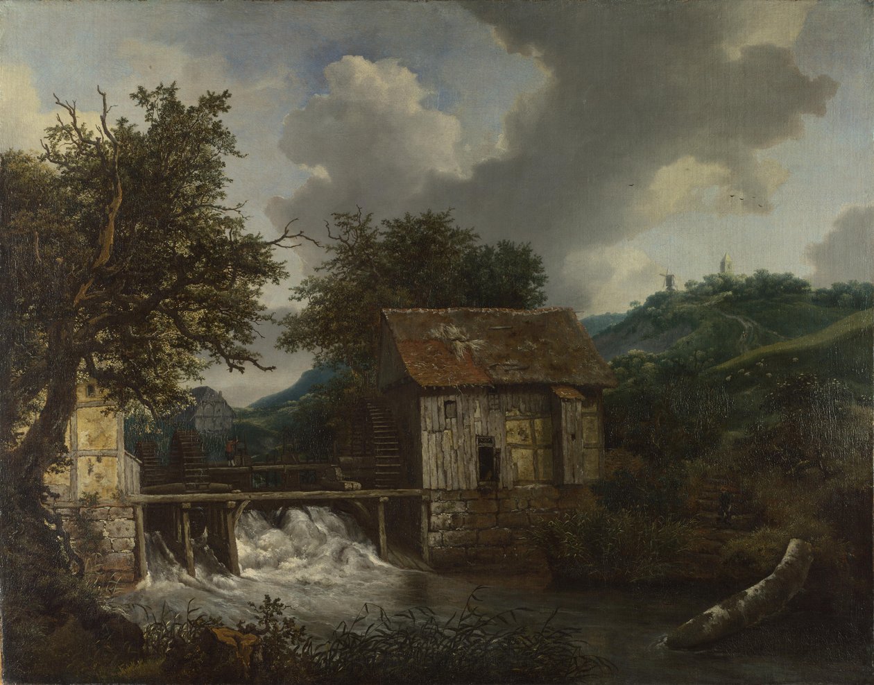 To vannmøller og en åpen stang nær Singraven av Jacob van Ruisdael