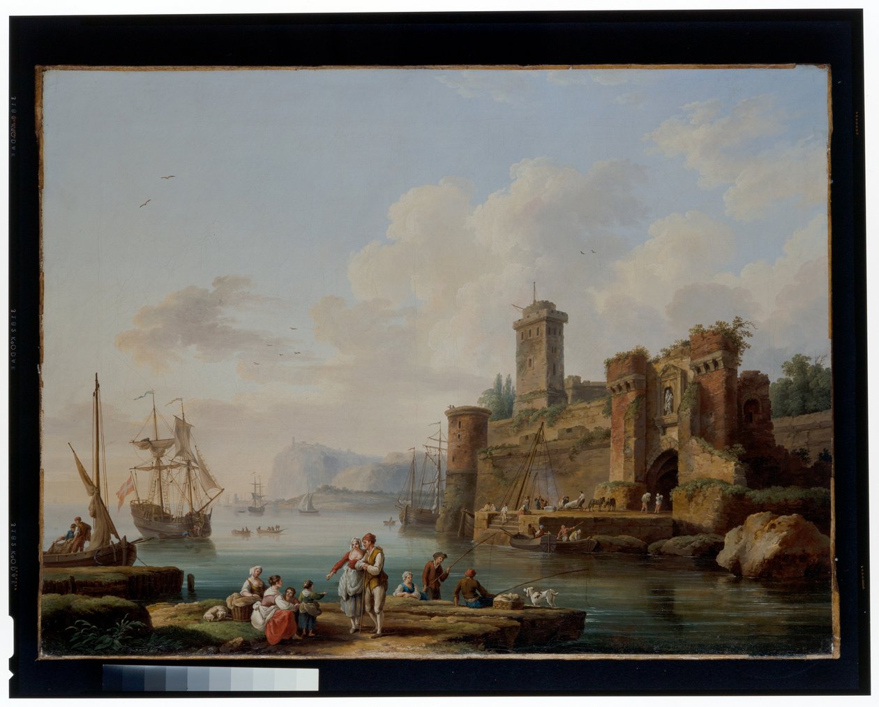 En havnescene av Jacob Philippe Hackert
