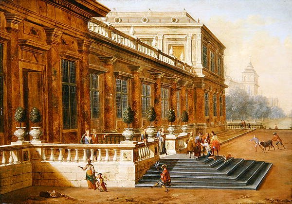 The Return of the Prodigal Son on the Steps of a Classic Palace (olje på lerret) av Jacob Balthasar Peeters
