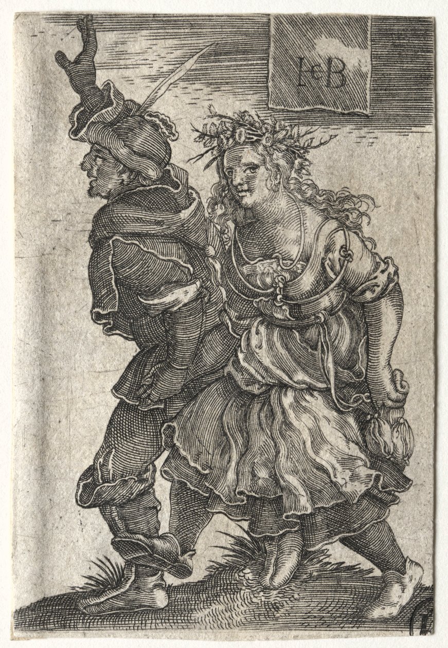 Et dansende bønderpar. av Jacob Binck