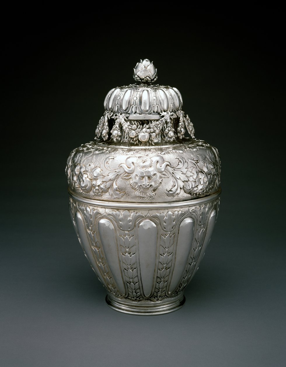 Ingefærkrukke med lokk, ca. 1677 (sterling sølv) av Jacob Bodendick