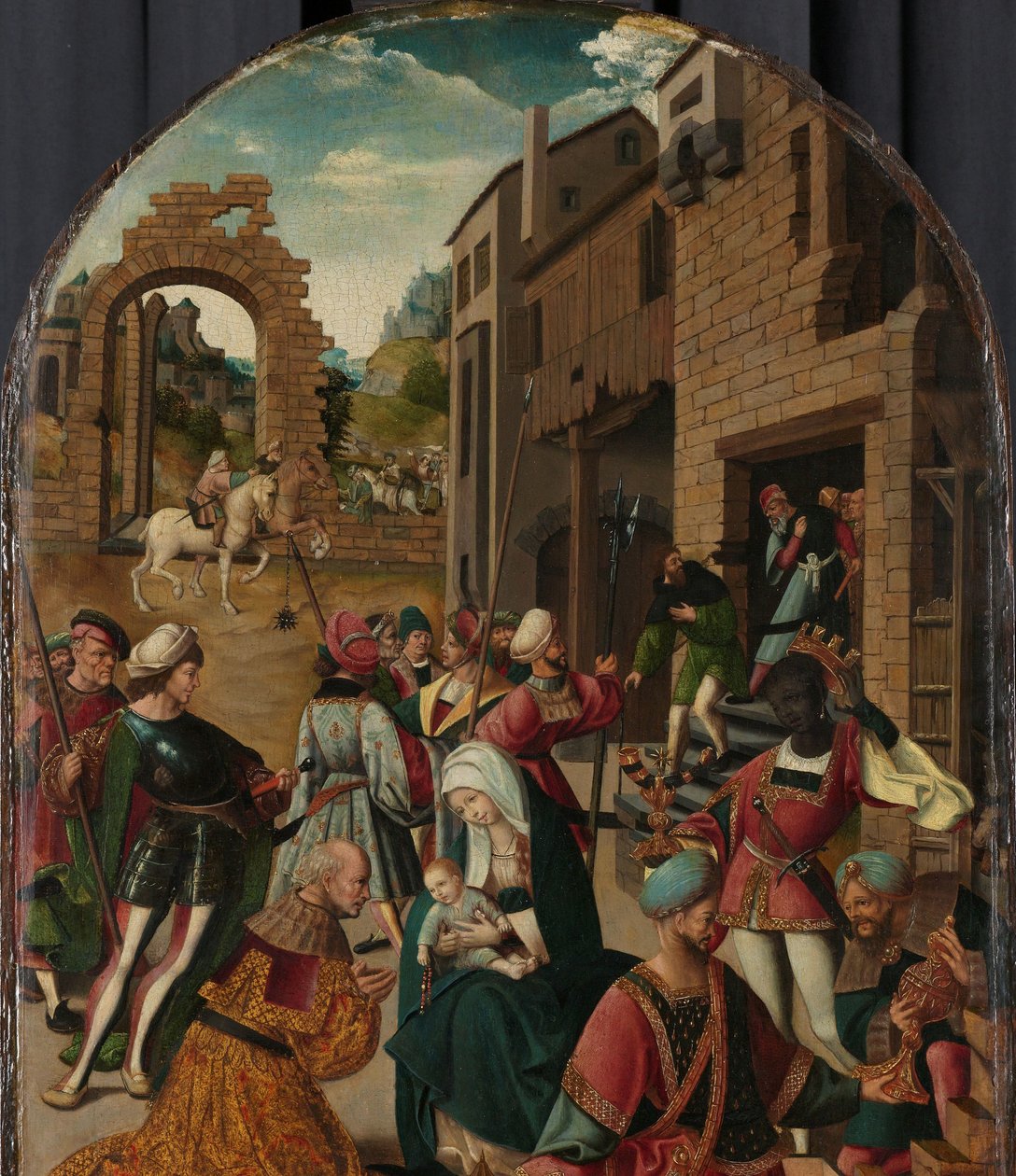 Tilbedelsen av magiene av Jacob Cornelisz van Oostsanen (workshop of)