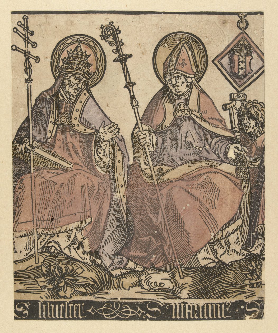 Hellige Silvester og Martinus Hellige med Anna i Drieën (serietittel) av Jacob Cornelisz van Oostsanen