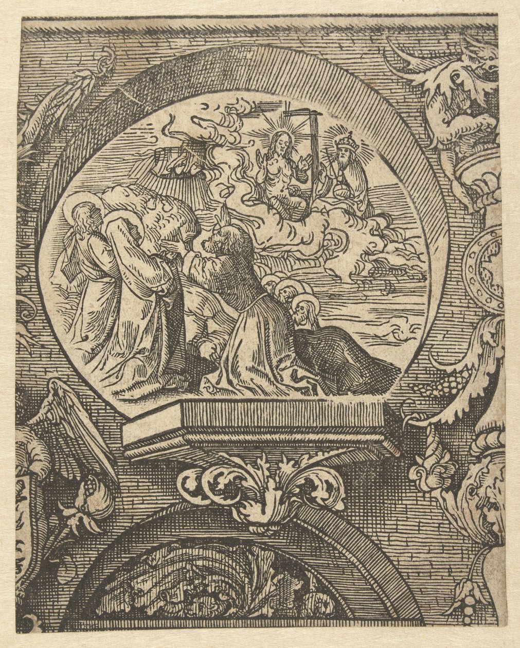 Himmelfarten og Kristus foran Gud Faderen The Credo (serietittel) av Jacob Cornelisz van Oostsanen