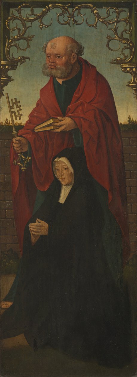 Sankt Peter og en giver, Sankt Thomas omvendt, 152025 av Jacob Cornelisz. van Oostsanen