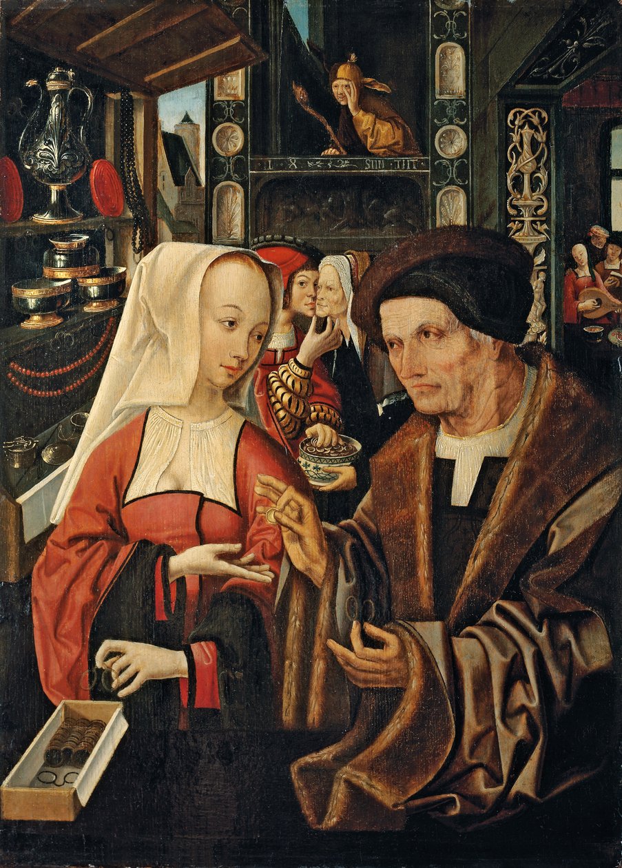 De dårlig matchende elskere av Jacob Cornelisz van Oostsanen