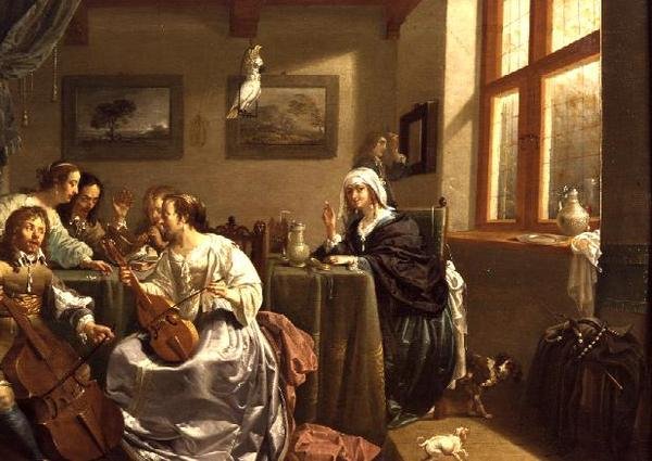 Elegant selskap som lager musikk av Jacob Duck