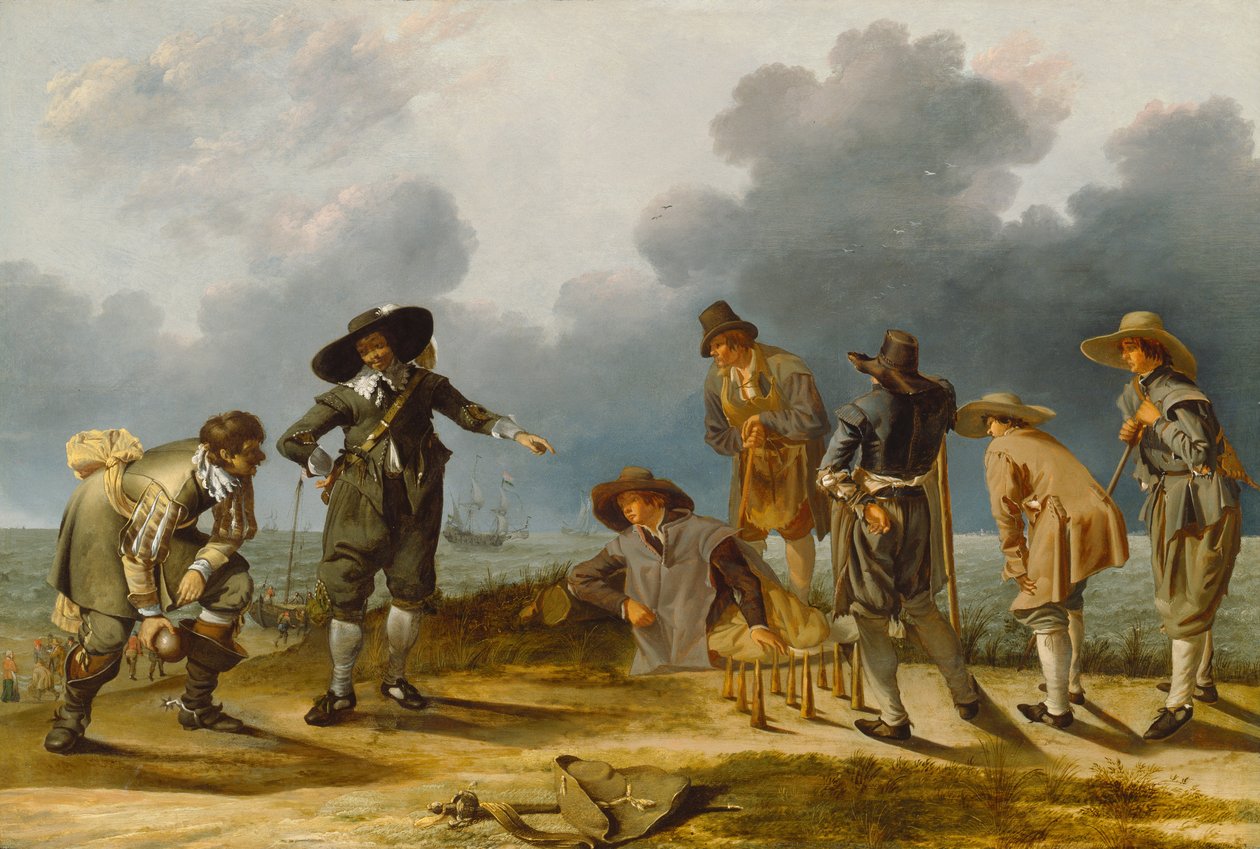 The Game of Skittles, ca. 1635-40 (olje på eikepanel) av Jacob Duck