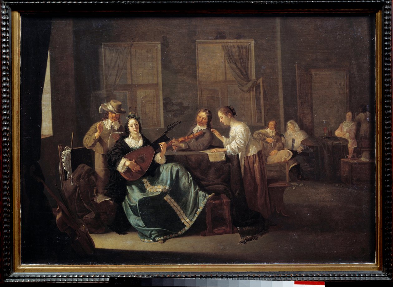 Konserten. Maleri av Jacob Duck (1600 - 1660) Ec. Flam. av Jacob Duck