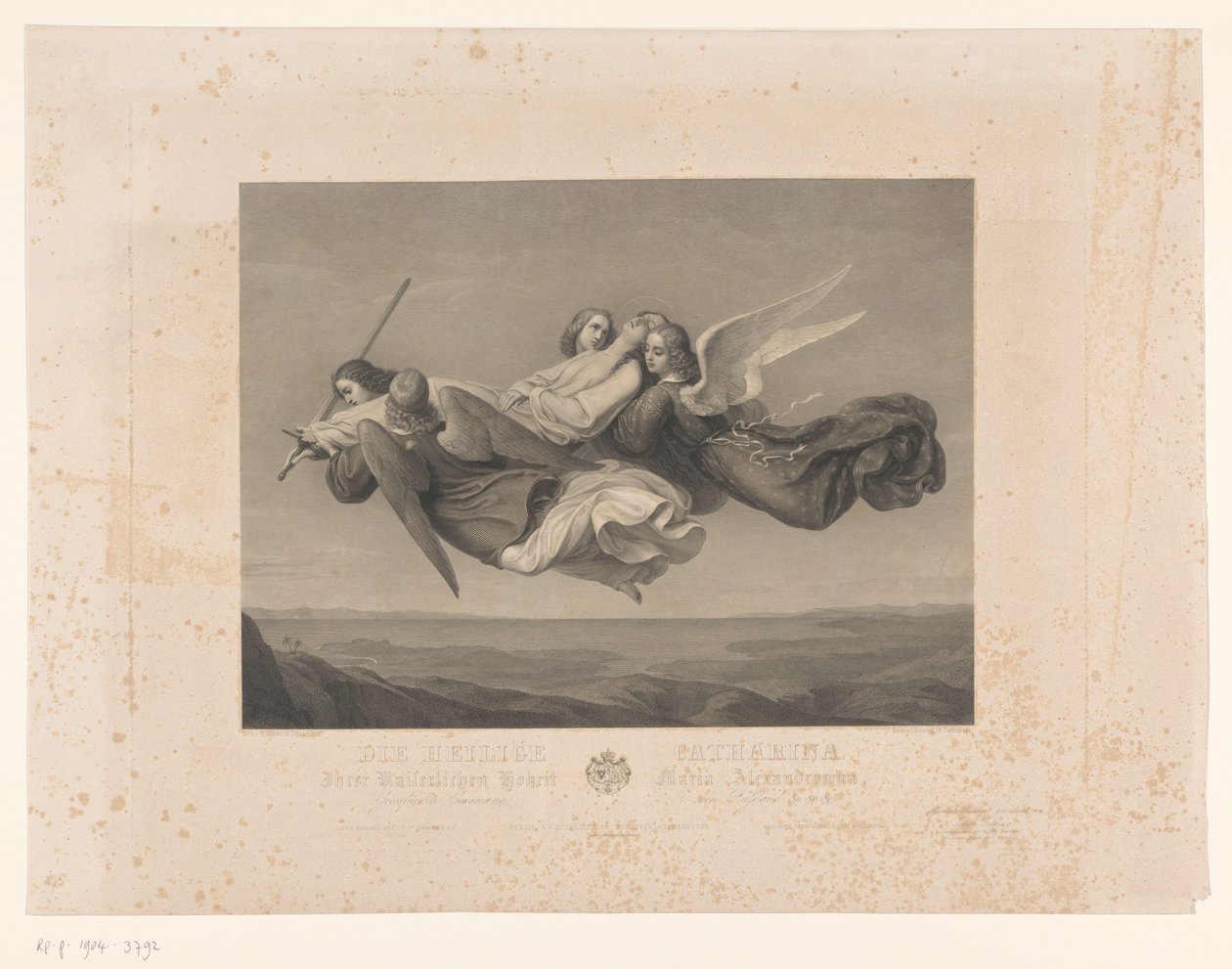 Saint Catherine of Alexandria båret til himmelen av engler av Jacob Felsing