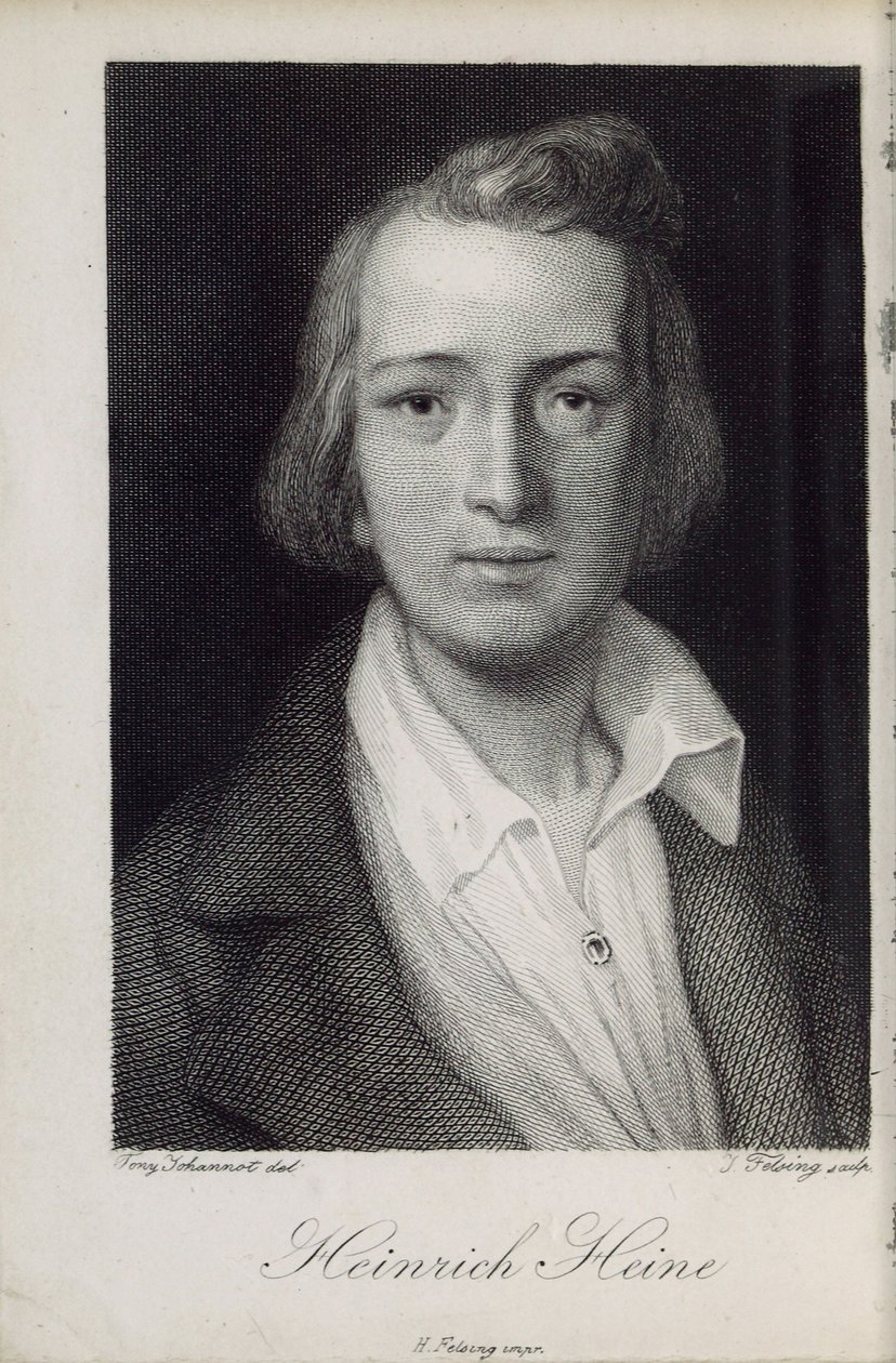Portrett av poeten Heinrich Heine 1797-1856, 1850 av Jacob Felsing